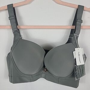 NEW FallSweet Women GreyPadded Push Up Comfort Underwire Hide Back Bulge Bra 36B